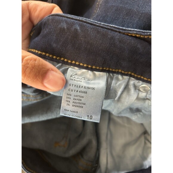 KanCan Jeans Womens 10 Blue Bootcut Mid Rise Dark Wash Stretch Denim Classic - Picture 4 of 7